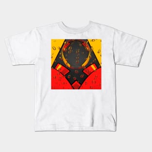 GUARDİAN IN THE RAIN. Abstract  design in vivid RED and YELLOW Kids T-Shirt